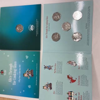 Alice Through the Looking Glass 50p 2021 coin set