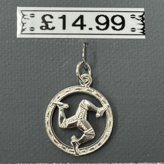 Sterling silver 3 leg in circle charm