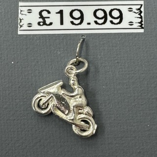 Sterling silver motorbike charm