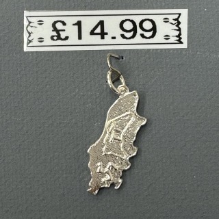 Sterling silver IOM shaped charm