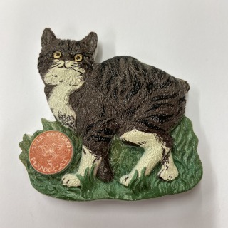 Manx Cat Fridge Magnet grey