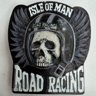 IOM TT road racing skull fridge magnet