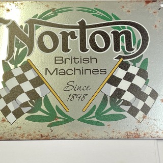 Metal sign silver norton