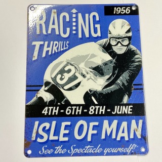 Metal sign racing thrills