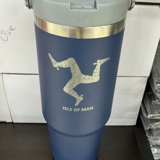 Large travel water bottle blue
