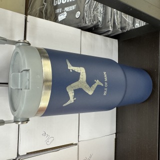Large travel water bottle blue