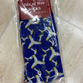IOM 3 leg design Socks Blue