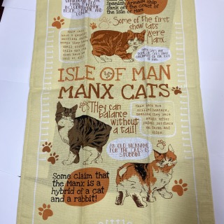 Manx Cat cotton tea towel