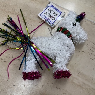 Tinsel Unicorn decoration